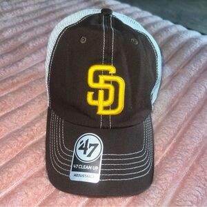 San Diego Padres 47 Brand Vintage Brown Trawler White Mesh Snapback Hat NWT🔥